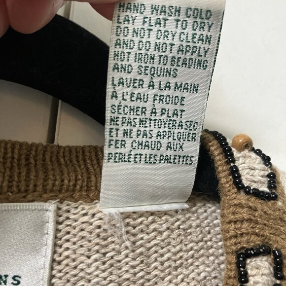 Vintage Design options 3D Zebra Cardigan Womens L Animal Print Beaded Fringe - Picture 4 of 10